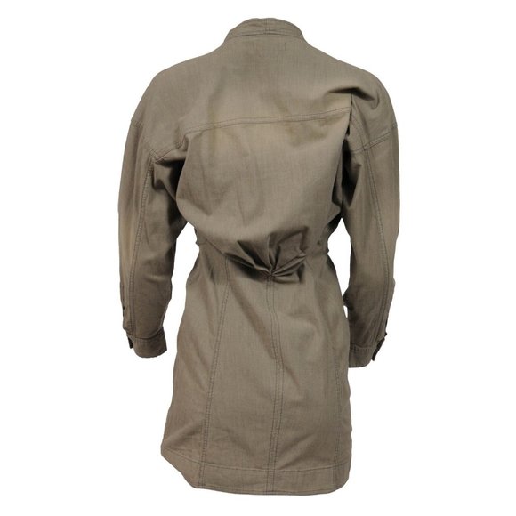 Isabel Marant Etoile Asymetrical Jumpsuit Mini Dress 40 Olive Green Cotton - Picture 2 of 9